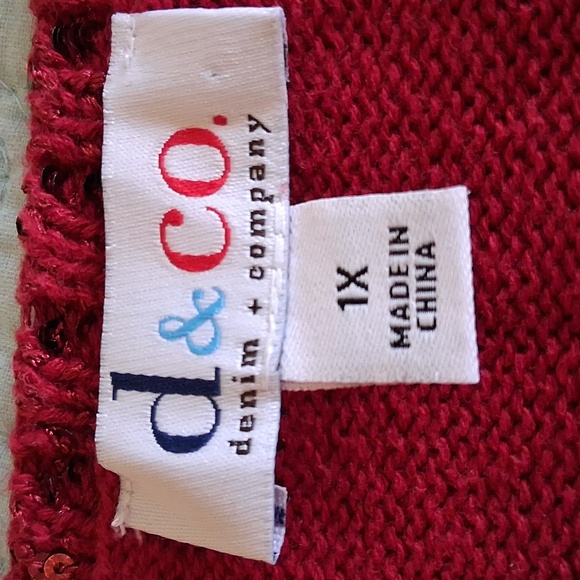 Denim &Co. Sequined Holiday Sweater, VGUC - Picture 3 of 8
